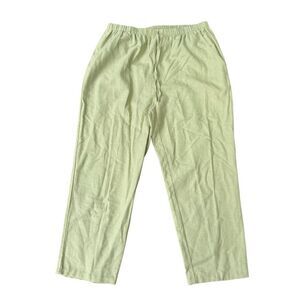 Stonebridge light green linen blend elastic waist pants trousers size PL